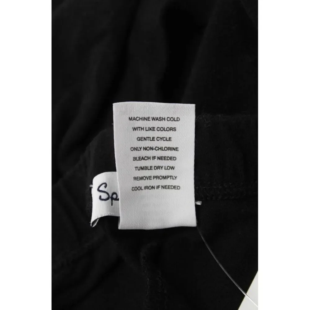 Splendid Girls Solid Cotton Blend Ankle Leggings Black Size 10